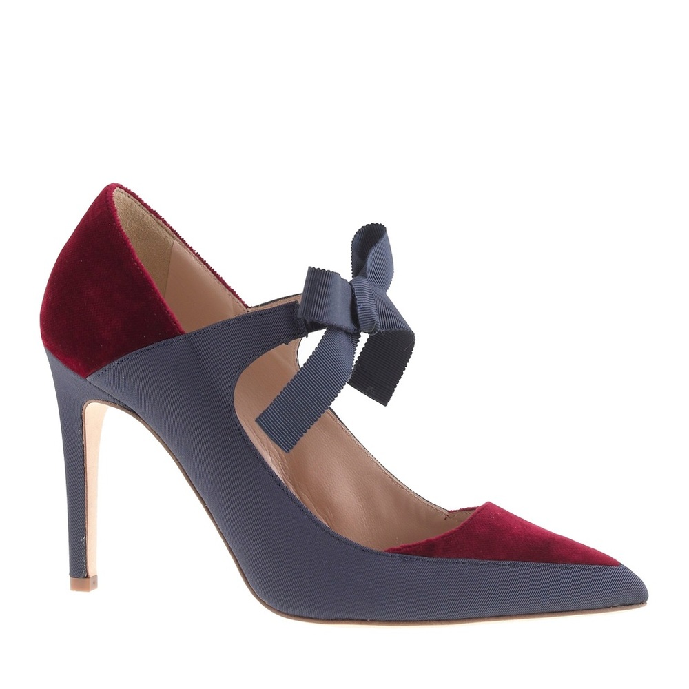 J. CREW - Falsetto Velvet Bow pump, Size 8
